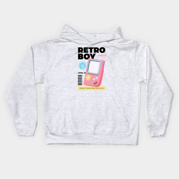 Retro Gamer 90's Kid Kids Hoodie by Tip Top Tee's